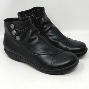 Flex Step Allison Black Ankle Boots Womens 7M Victorian Whimsigoth Cottage